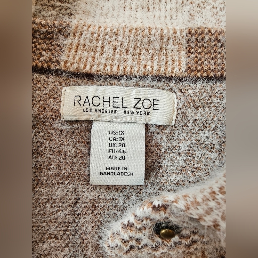 Rachel Zoe Size 1X Soft Cozy Fuzzy Snap Front Shacket Shirt Fall Winter Comfy - Picture 3 of 9